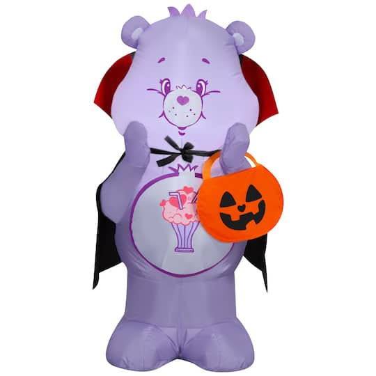 3.25ft. Airblown® Inflatable Share Bear as Vampire with Jack-o’-Lantern Basket Lighted Décor